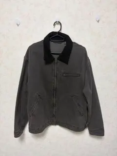 ウォッシュドコットンワークジャケット　ダークグレー