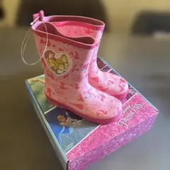 ディズニープリンセス　長靴レインブーツ　レインシューズ　キッズコストコ18.0