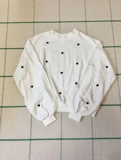 GRL ハート柄 刺繍 スウェット ホワイト