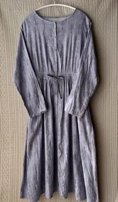 サマンサモスモス　すみれ色　薄紫　綿ワンピース　フリーサイズ　雪降る森柄