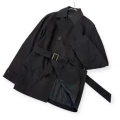 ムッシュニコル（48）ショートコート ジャケット ウエストベルト ブラック黒