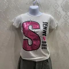 SISTER JENNI 半袖Tシャツ 150 白 ラメプリント スパンコールのサムネイル