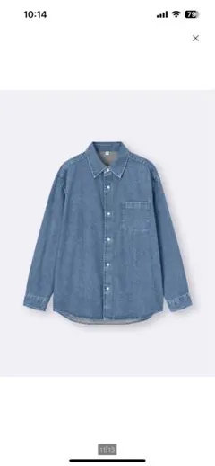 GU デニムシャツ 長袖 ボタンアップ　Lサイズ