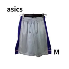 asics バスパン M ホワイトパープル バスケットボール ハーフパンツメンズ