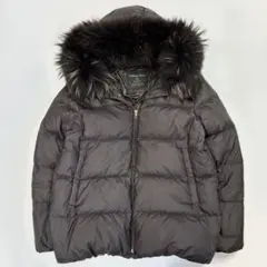 ナノユニバース 西川ダウン コート ラクーンファー ブラウン 40 レディースL