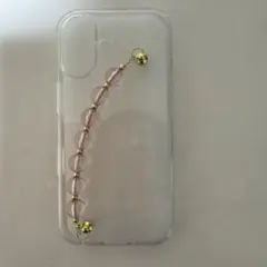 iPhone16用クリアケース ビーズ付き