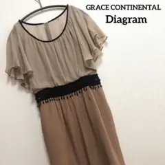 GRACE CONTINENTAL ダイアグラム 半袖 シルク ワンピース