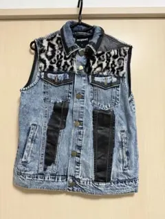 Desigual デジグアル デニムジャケット再構築 パッチワーク リメイク古着 デシグアル Desigual パッチワーク デニムジャケット （ブルー