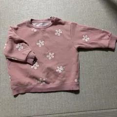 ユニクロ　裏起毛お花柄トレーナー　サイズ90