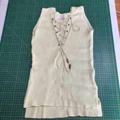 Randy リブ編み タンクトップ ライトグリーン