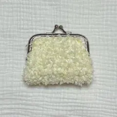 がま口 ミニ ポーチ コインケース キーケース 黄色 かぎ編み 編み物