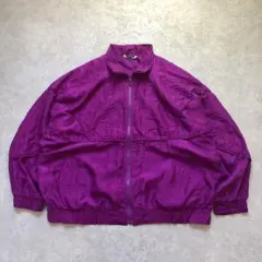 希少 90s シルク100% ボンバージャケット XL 紫 ヴィンテージブルゾン