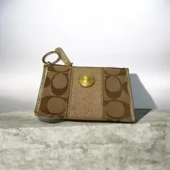 【極美品】COACH コーチ キーケース コインケース シグネチャー ゴールド