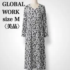 【美品】グローバルワーク とろみ素材 ワンピース ウエストゴム 春コーデ