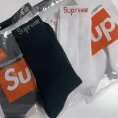 supreme ソックス　白黒2足セット