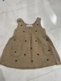 ZARA ベージュ ジャンバースカート 18-24ヶ月