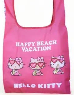 ハローキティ 日焼けキティ　エコバッグ　ピンク