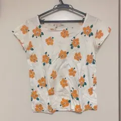 Tシャツ　アロハ　ハワイ　ハイビスカス　オレンジ　綿100 日本製のサムネイル