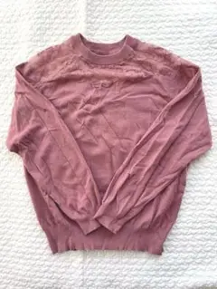 【INGNI】ピンク レース付き ニットトップス