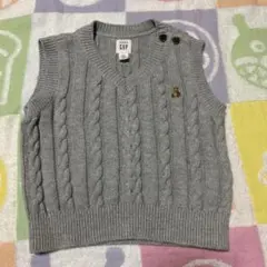 《美品》GAP ベビーベスト 3-6ヶ月 グレー