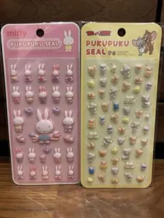 トムとジェリー　ミッフィー　ぷくぷくシール