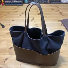 アニヤハインドマーチ キャンバス 大型トートバッグ ダークブラウン 