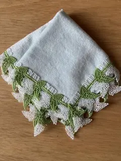 【未使用】近沢レース　タオルハンカチ　ライラック　パウダーブルー