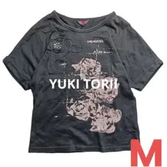 ユキ トリイ ローズデザイン スパンコール 装飾 Tシャツ 黒 日本製 ゆったりのサムネイル
