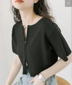 [mline]半袖Wジップニット