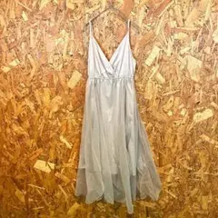 apresjour ロングワンピース フレア キャミソール チュール グレージュ