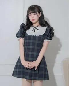 pium コットンレースドーリーカフェワンピ - メルカリ