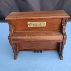 三協　B525S　木製アンティークオルゴール　ムーンリバー　アップライトピアノ型