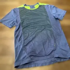 ランニングTシャツ　メッシュ素材 ネイビー/ライム