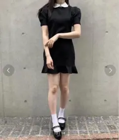titty&Co.PETIT ヘムフリルラウンドカラーミニワンピースのサムネイル