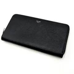 CELINE 現行 ラージジップウォレット グレインドカーフスキン ブラック 黒のサムネイル
