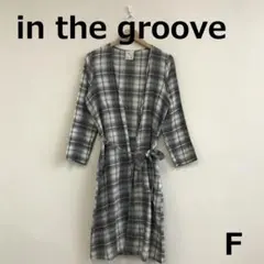 最終　C0508A11【イン ザ グルーヴ】綿混チェック柄ロングカーディガンのサムネイル