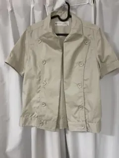 SHIPS JET BLUE ベージュ半袖シャツ S ナポレオンシャツ
