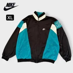 ナイキNIKE 90s白タグトラックジャケットジャージ 刺繍ロゴ袖ロゴ XL