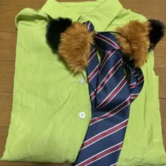 ズートピア ニック コスプレ 緑シャツ ネクタイ 耳付き