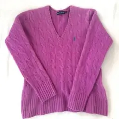 RALPH LAUREN パープル Vネック セーター L