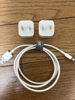 Apple 純正USB充電器 2個　ケーブル一本セット