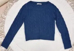 ROYAL PARTY ネイビー ケーブルニット ラメニット　FREEサイズ