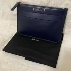 極美品 ポールスミス フラグメントケース ポーチ レザー ロゴ