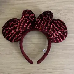 赤色スパンコール ミニーカチューシャ