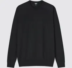 UNIQLO エクストラファインメリノクルーネックセーター　ブラック　穴あき