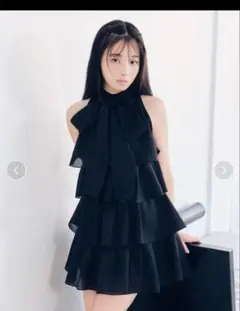 アメスリフリルショルダーリボンコンビネゾン 新品 タグ付き フリー