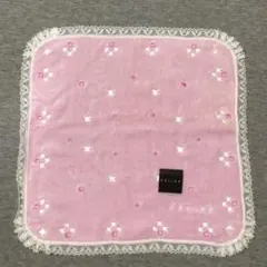 CELINE セリーヌ タオルハンカチ トリオンフ ピンク レース 未使用