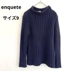 enquette ネイビー リブニットセーター ハイネック サイズ9のサムネイル