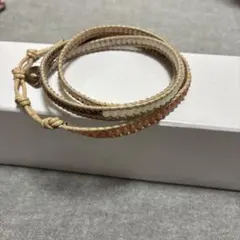 チャンルーベージュ レザー ビーズ ブレスレットのサムネイル