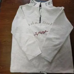 アイボリー ハーフジップ スポーツジャケット